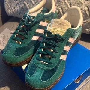 Adidas Handball Green and Pink Suede and Velvet Sneakers - Brand New